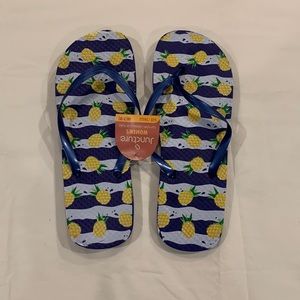 Dark blue flip flops